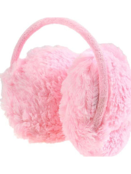 Earmuff Γυναικείος Σκούφος Πλεκτός σε Ροζ χρώμα