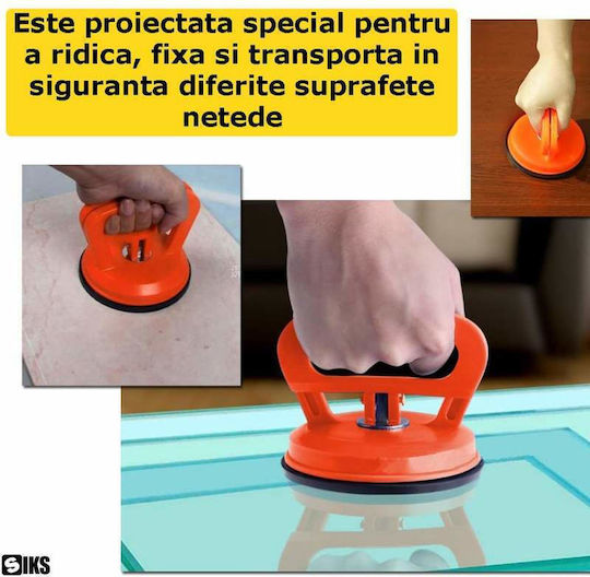 Siks Mâner Cu Ventuză Pentru Ridicare și Transport Materiale cu Suprafață Netedă Sticlă Plăci Ideal Pentru Îndreptarea Tablei Caroseriei Auto Bază din Cauciuc ABS Portocaliu