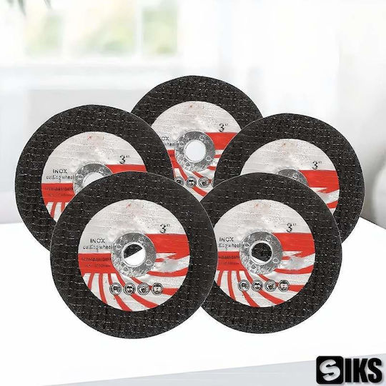 Σετ 5 Siks Ανταλλακτικές Λεπίδες 76mm Εξαρτήματα Γωνιακών Τροχών Siks Φορητός Ηλεκτρικός Μίνι Τροχός 3 Ίντσες Μαύρο