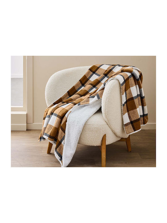 Douceur d'Intérieur Κουβέρτα Sherpa Καναπέ 125x150εκ. Camel
