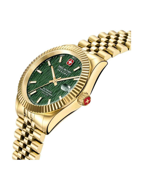 Swiss Military Hanowa Herrenuhr Automatisch mit Gold Rostfreier Stahl Armband