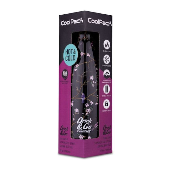 Coolpack Vilnius Thermosflasche Rostfreier Stahl 600ml Schwarze