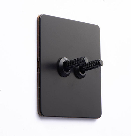 Recessed Wall Switch Wi-Fi Lighting Two-Way with Frame Black
