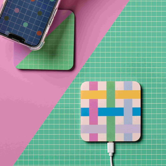 Kikkerland Kabelloses Ladegerät (Qi Pad) 15W Grid (Inkerie)