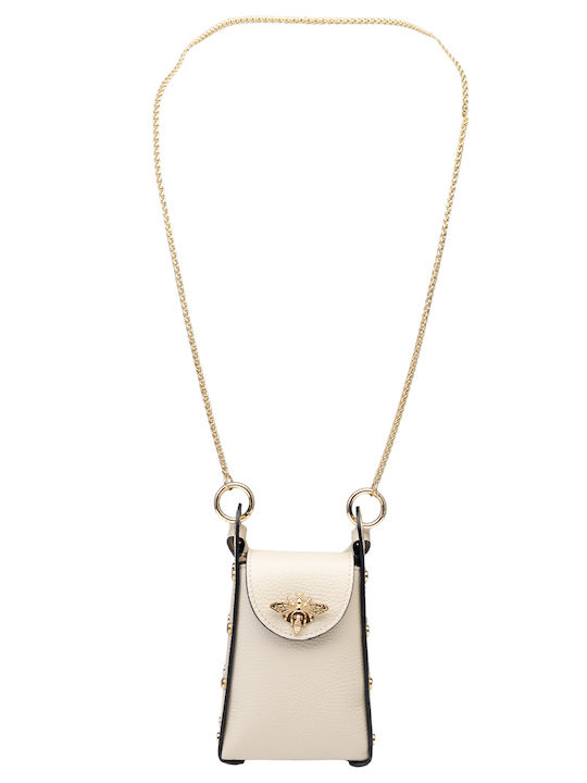 Leather Women's Bag Shoulder Beige