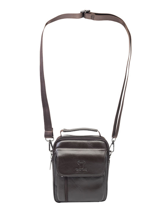 Piele Geantă pentru bărbați De umăr / tip crossbody Maro