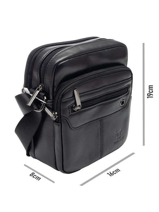 Piele Geantă pentru bărbați De umăr / tip crossbody Neagră