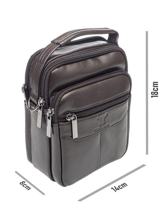 Piele Geantă pentru bărbați De umăr / tip crossbody Maro