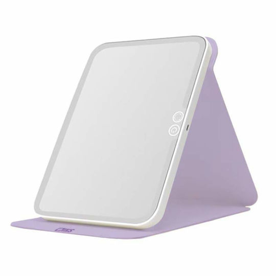 Makeup Mirror Purse with Light 23x17cm Purple