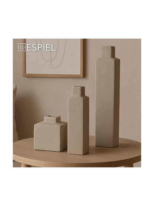 Espiel Decorative Vase Beige 11.5x11.5x18.5cm