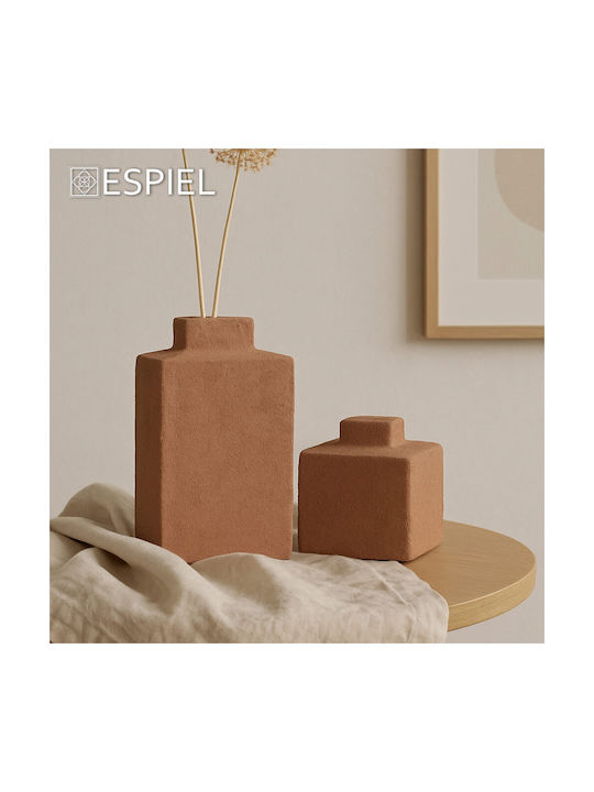 Espiel Decorative Vase Red 11.5x11.5x18.5cm