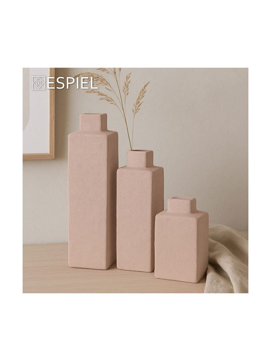 Espiel Decorative Vase Pink 11.5x11.5x35cm