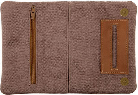 Mestango Fabric Tobacco Pouch With Magnetic Clasp 15.5x8cm Brown Color