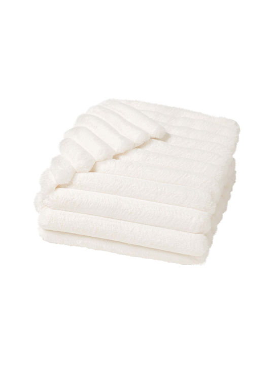 Douceur d'Intérieur Pătură Polar Fleece Pentru Canapea 125x150 cm Albă