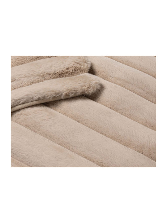 Douceur d'Intérieur Κουβέρτα Fleece Ημίδιπλη 180x220εκ. Sand