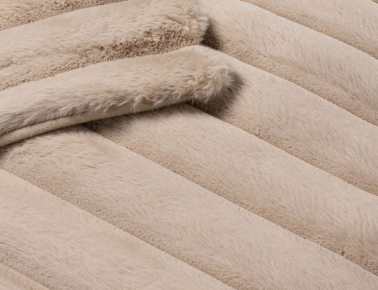 Douceur d'Intérieur Κουβέρτα Fleece Ημίδιπλη 180x220εκ. Sand