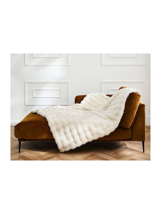 Douceur d'Intérieur Κουβέρτα Fleece Ημίδιπλη 180x220εκ. White