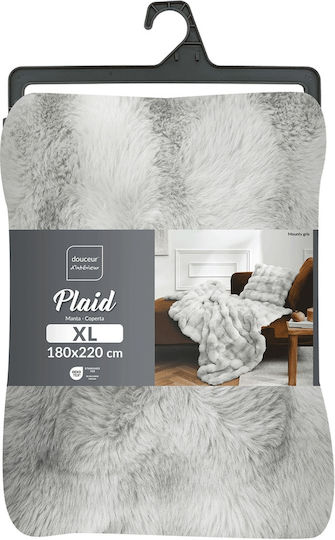 Douceur d'Intérieur Fleece Blanket Half Double 180x220cm Grey
