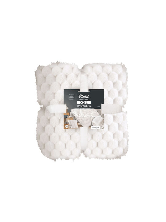 Douceur d'Intérieur Sherpa Decke Übergröße 220x240cm Weiß