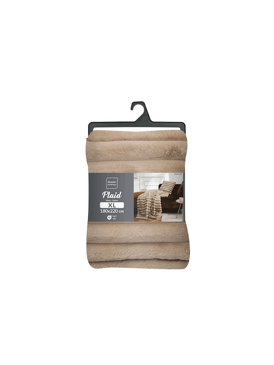 Douceur d'Intérieur Κουβέρτα Fleece Ημίδιπλη 180x220εκ. Sand