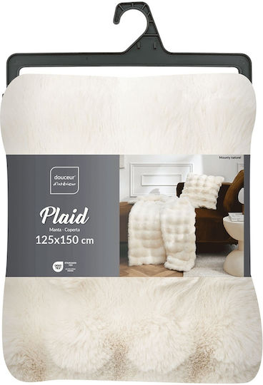 Douceur d'Intérieur Κουβέρτα Fleece Καναπέ 125x150εκ. White