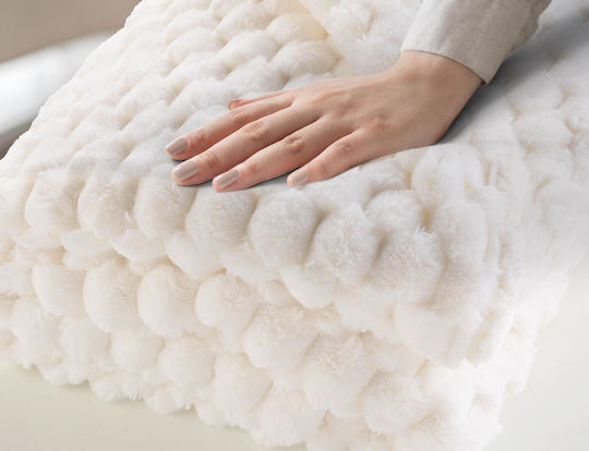 Douceur d'Intérieur Sherpa Blanket Double 220x240cm White
