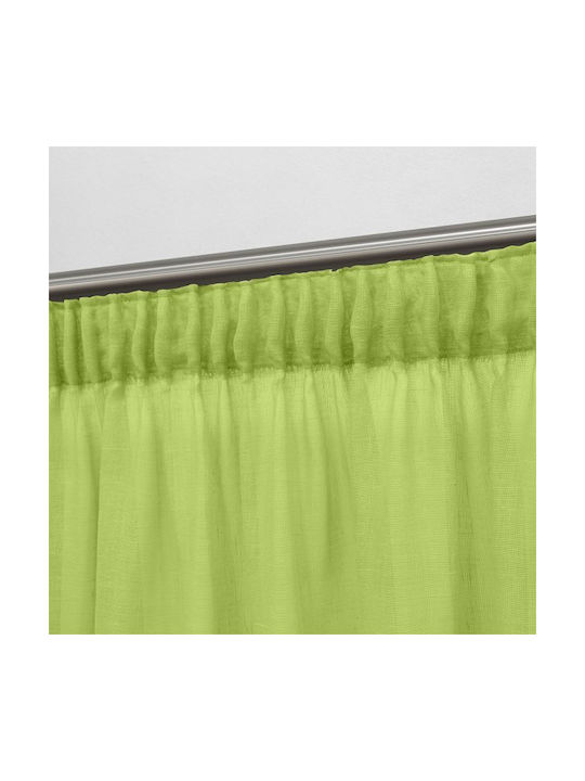 Lino Home Κουρτίνα με Τρέσα Πράσινη 150x295εκ.