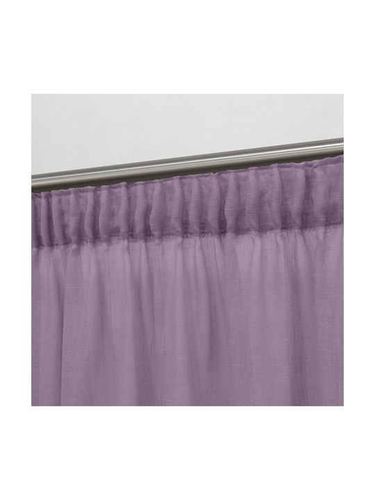 Lino Home Κουρτίνα με Τρέσα Λιλά 150x295εκ.