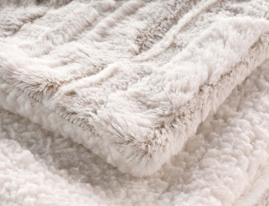 Douceur d'Intérieur Κουβέρτα Sherpa Ημίδιπλη 180x220εκ. White