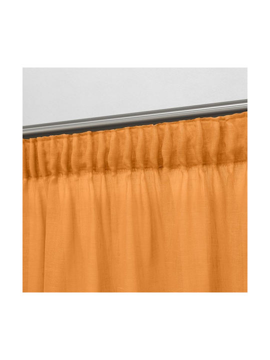 Lino Home Κουρτίνα με Τρέσα Πορτοκαλί 150x295εκ.