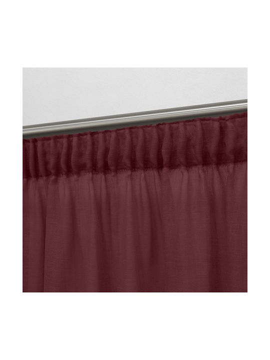 Lino Home Κουρτίνα με Τρέσα Μπορντό 150x295εκ.