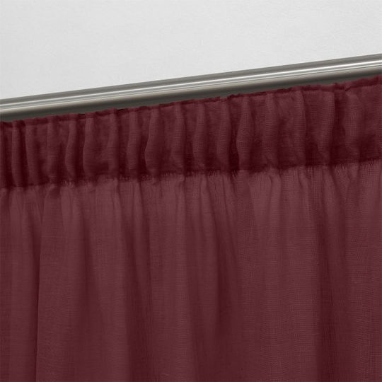 Lino Home Κουρτίνα με Τρέσα Μπορντό 150x295εκ.