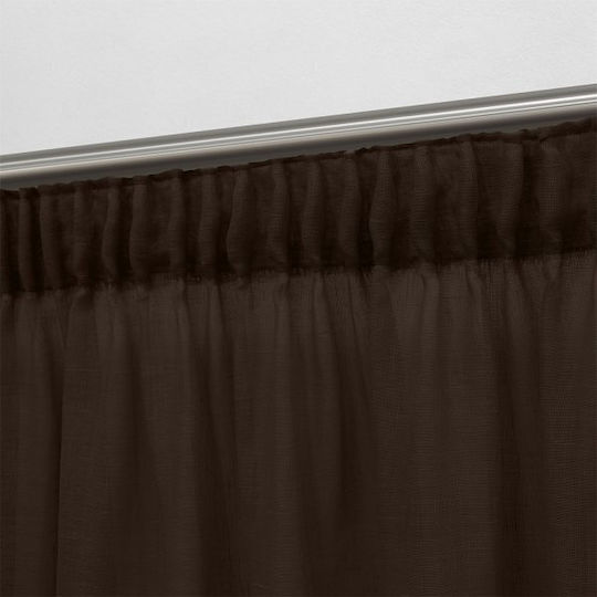 Lino Home Curtain with Pencil Pleat Brown 150x295cm