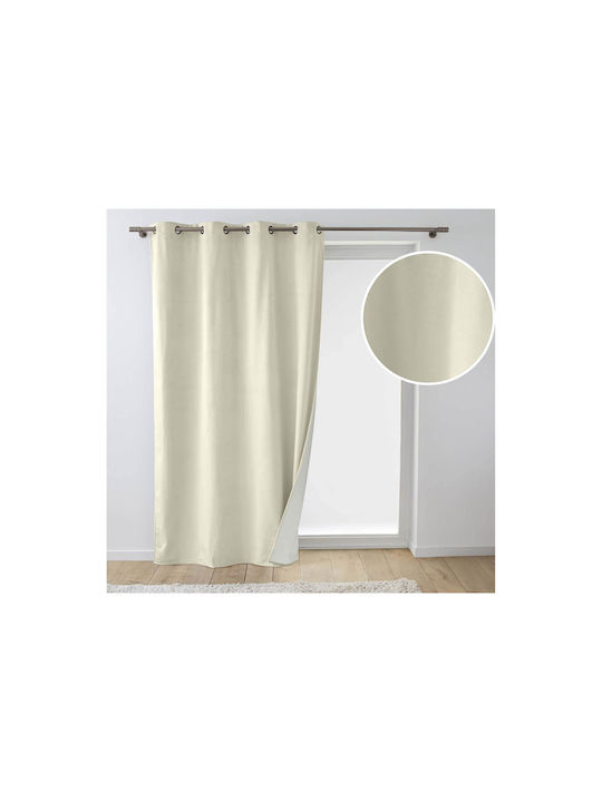 Douceur d'Intérieur Curtain Blackout Window with Grommet Beige 140x260cm