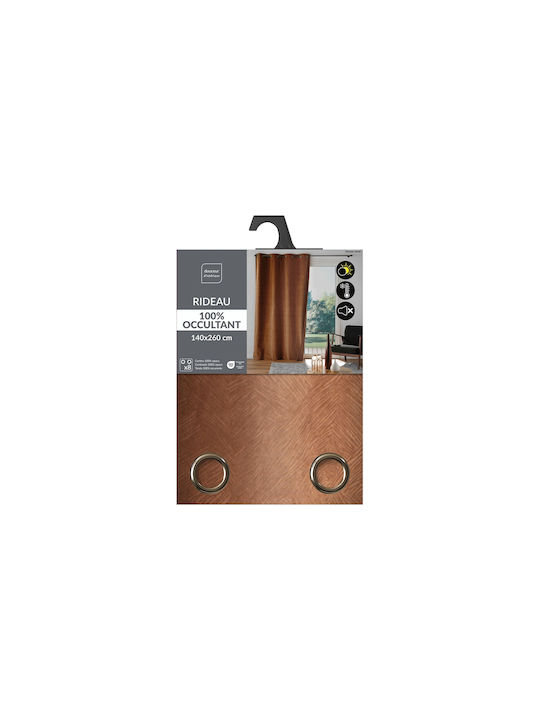 Douceur d'Intérieur Curtain Blackout Window with Grommet Brown 140x260cm