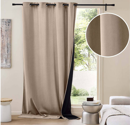 Douceur d'Intérieur Curtain Window with Grommet Brown 140x260cm