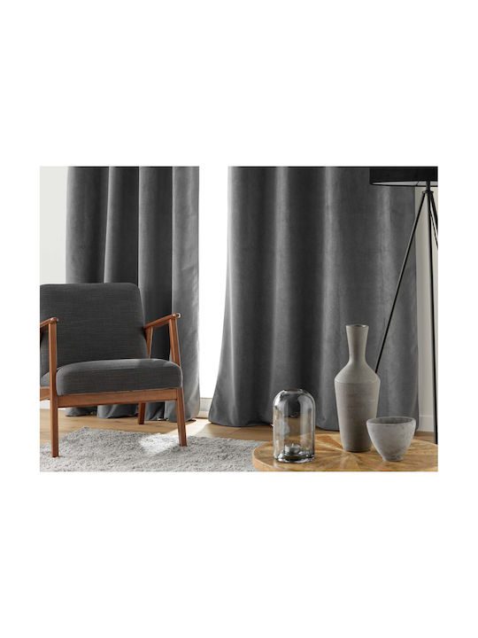 Douceur d'Intérieur Curtain Blackout Window with Grommet Gray 140x260cm