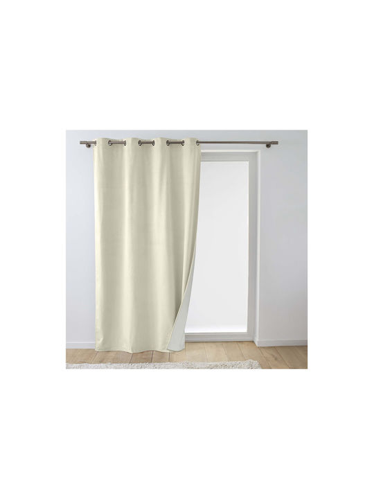 Douceur d'Intérieur Curtain Blackout Window with Grommet Beige 140x260cm