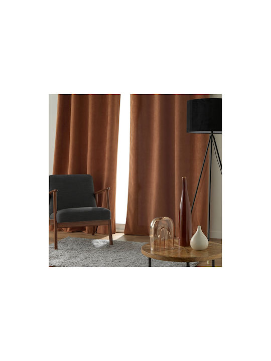 Douceur d'Intérieur Curtain Blackout Window with Grommet Brown 140x260cm