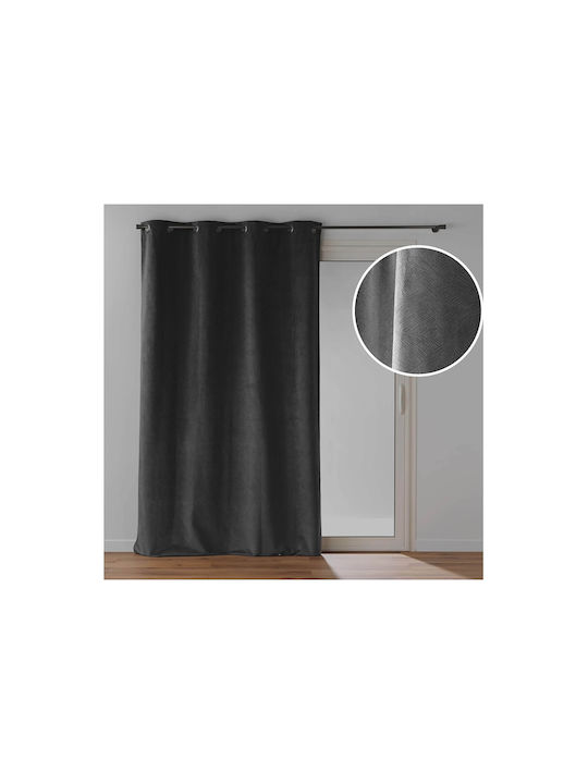 Douceur d'Intérieur Curtain Blackout Window with Grommet Gray 140x260cm