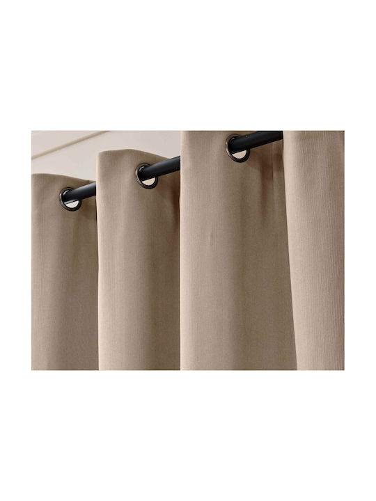 Douceur d'Intérieur Κουρτίνα Παραθύρου με Τρουκς Καφέ 140x260εκ.