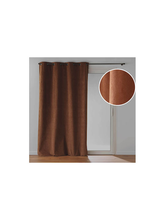 Douceur d'Intérieur Curtain Blackout Window with Grommet Brown 140x260cm