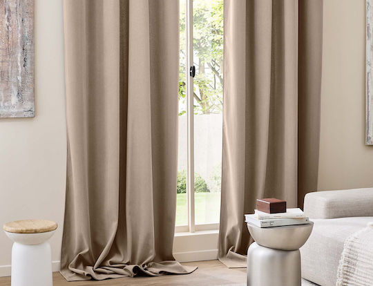 Douceur d'Intérieur Curtain Window with Grommet Brown 140x260cm