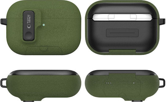 Tech-Protect Slim Hook Hülle Kunststoff mit Haken in Grün Farbe für Apple AirPods Pro 3