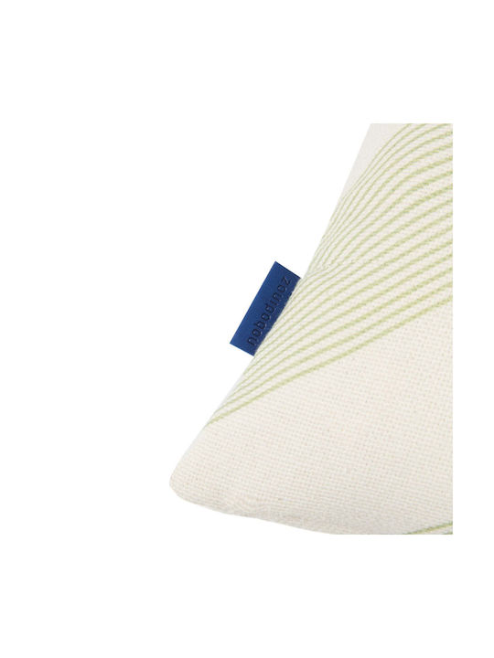 Nobodinoz Sofa Cushion Remi 100% Cotton Green Diagonal Stripes 30x50cm