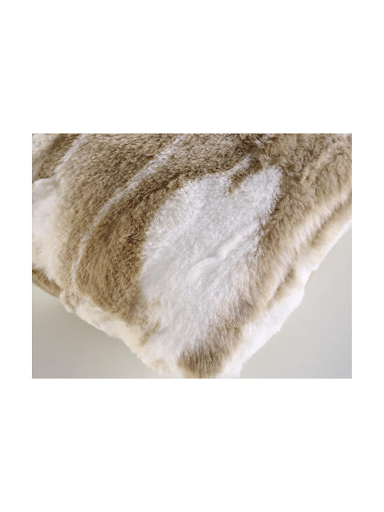 Douceur d'Intérieur Sofa Cushion Made of White Furry 45x45cm