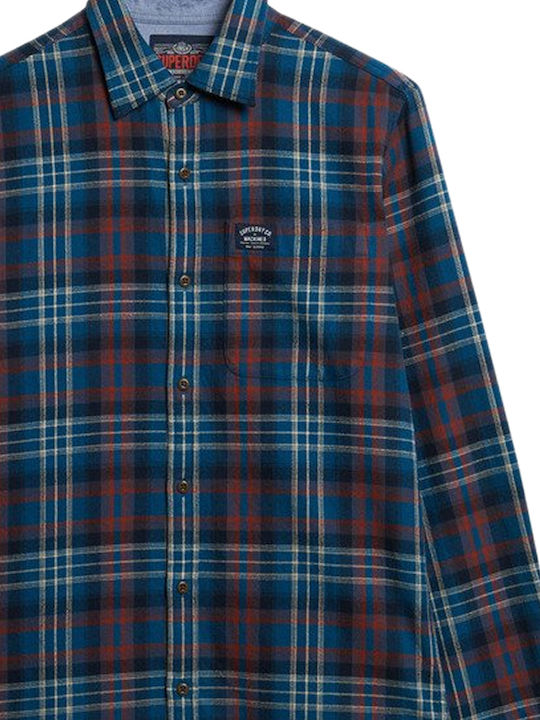 Lumberjack Long-sleeved Cotton Shirt Checked Logger Check Blue