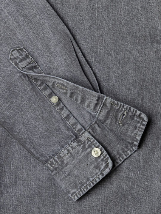 Long-sleeved Denim Shirt Gray