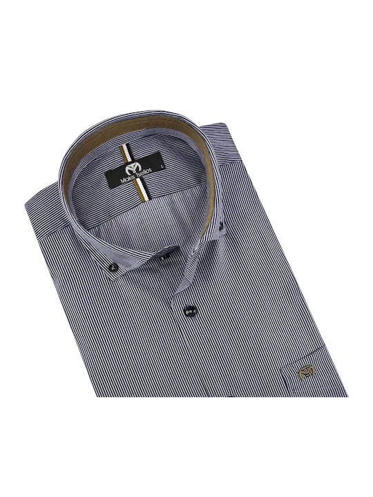 Long Sleeve Striped Blue Shirt
