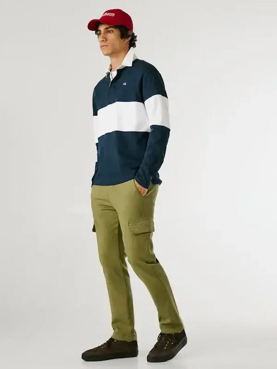 Elastic Cargo Trousers In Regular Fit Green